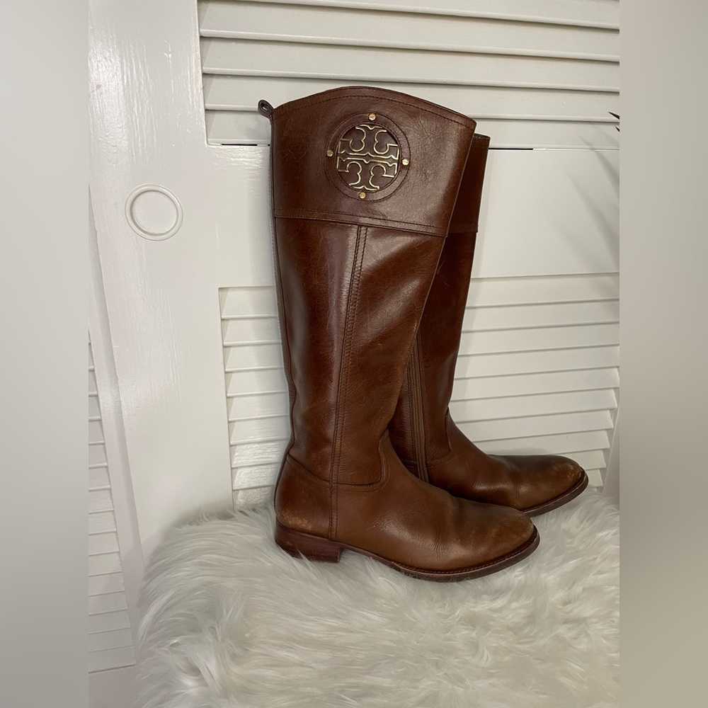 Tory Burch Kiernan Brown Almond US 9M 35mm Riding Boots